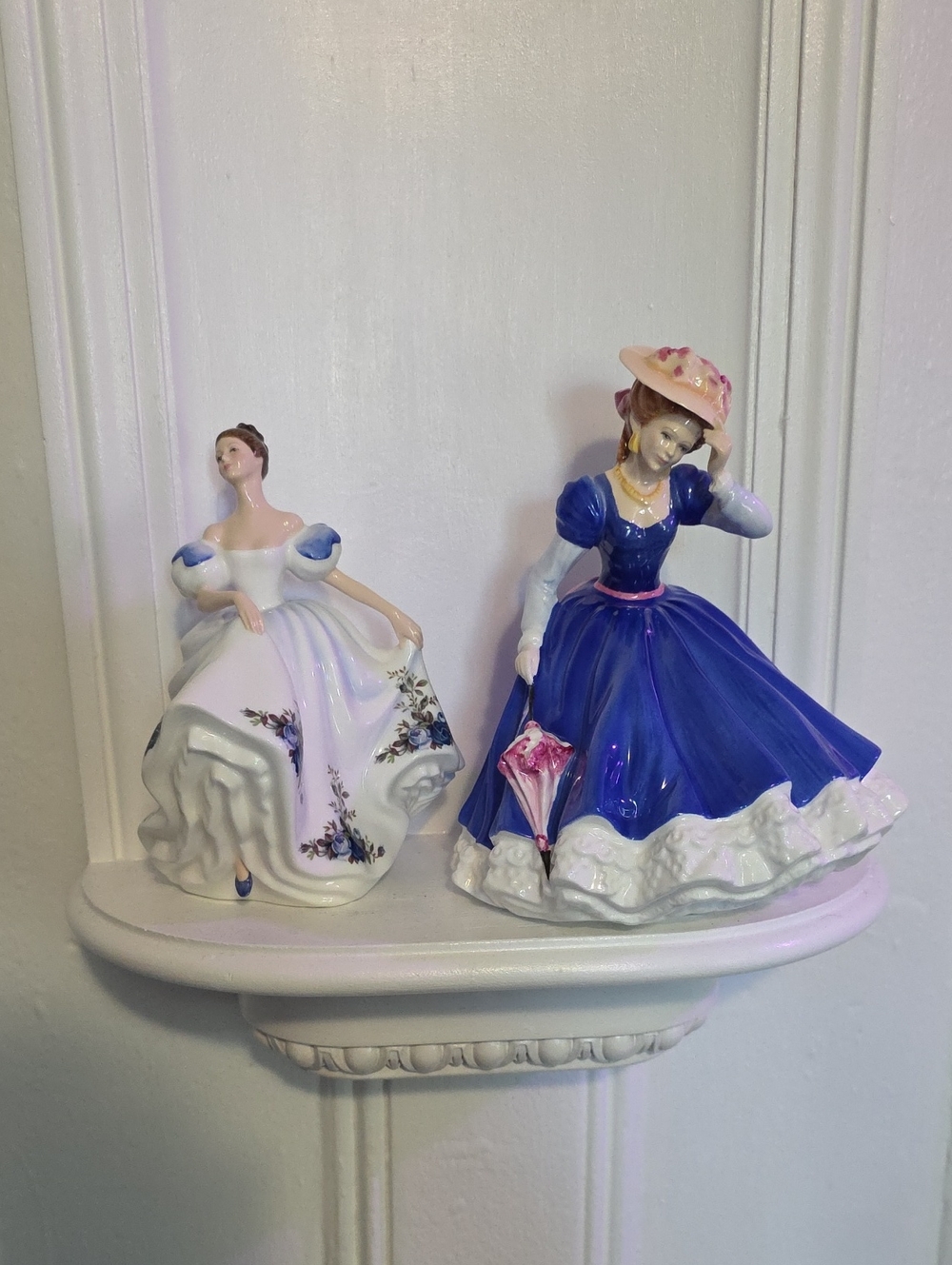 Pair Of Royal Doulton White Porcelain Figurines